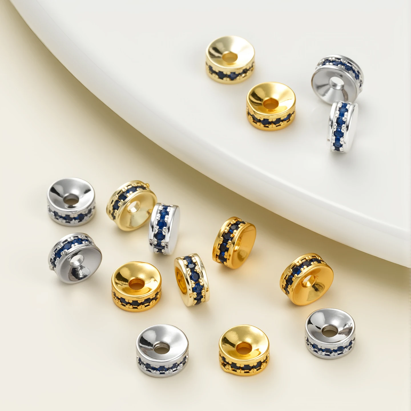 4mm 6mm 14K/18K Gold Plated Copper Spacer Beads Metal Separators for DIY Necklace Bracelet Handmade Jewelry Making Accessories