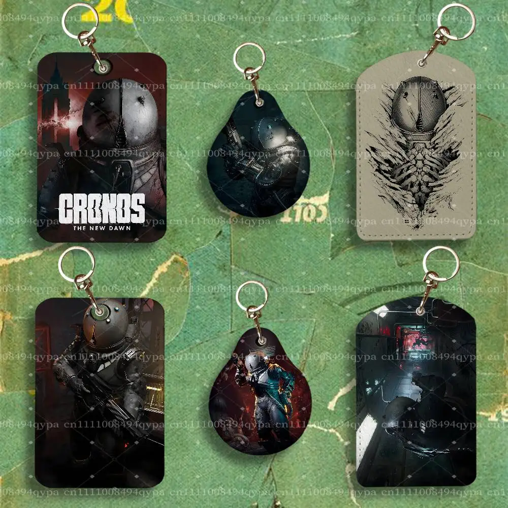 C-Cronos The New Dawn ND-3576 PU Leather Card Holder with Keychain ID Card Holder Protective Cover For Credit Bus Subway Card