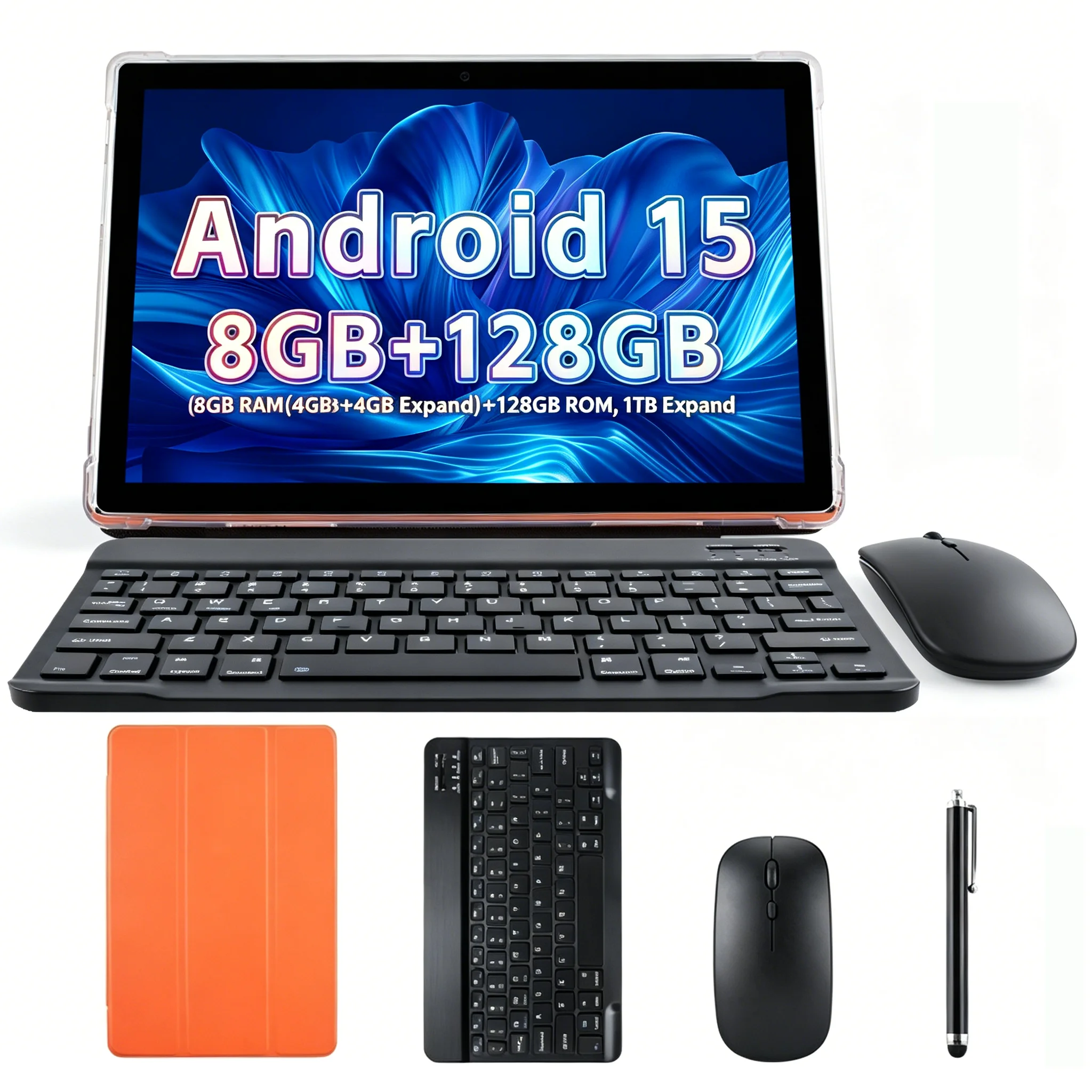 

Планшет Paitanry 10 дюймов, Android 15, восьмиядерный процессор A537, 8 ГБ ОЗУ, 128 ГБ ПЗУ, расширяемая память до 1 ТБ, аккумулятор 5000 мАч, HD IPS экран, с клавиатурой и чехлом