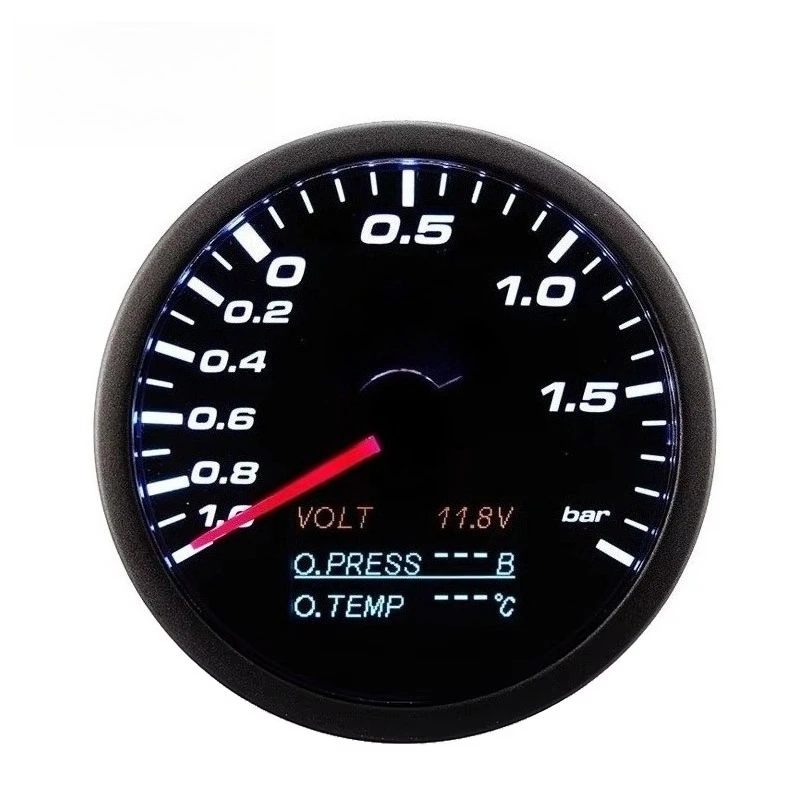Easy Setup Custom Black Panel Pointer Racing Car Turbo Boost Meter