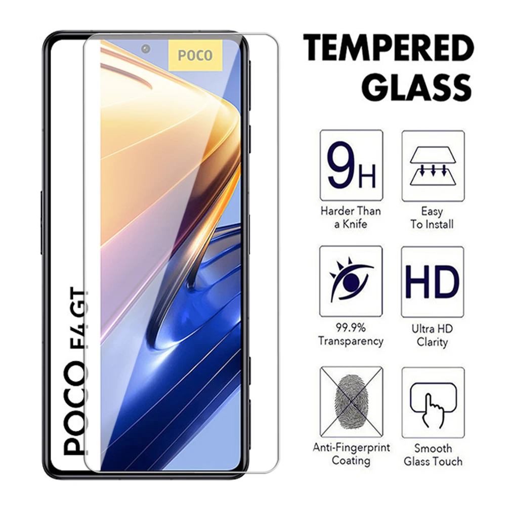 Protective Tempered Glass For Xiaomi Mi POCO F3 F4 F5 GT Pro Screen Protector For Xiaomi C50 C51 C55 C65 Transparent glass Film