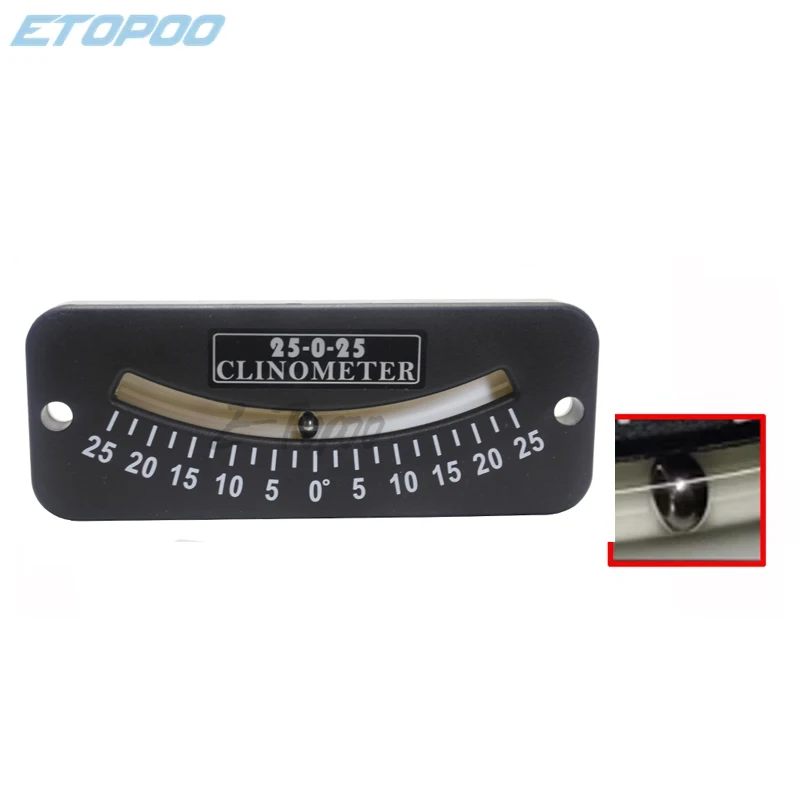 25-0-25 Inclinometer Mini Protractor Level for Off-Road Vehicle, Jeep, Truck, RV, Camper, Trailer, or Boat