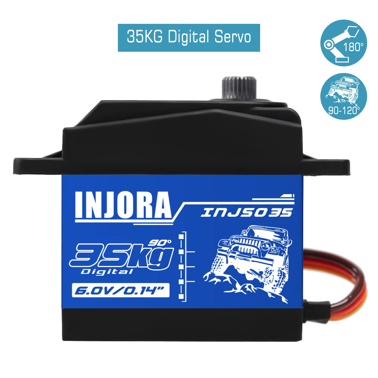 INJORA INJS025 INJS035 Digital Servo 25KG 35KG Large Torque Waterproof Servos for RC Car Crawler SCX10 Truck Robot Upgrade Parts