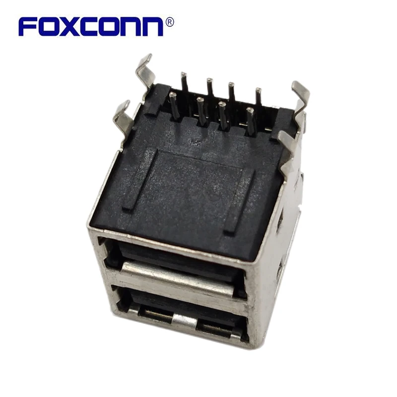 Le matrici USB A due piani Foxconn UB1112C-DM5-4F USB2.0 tipo A non trasportano schegge