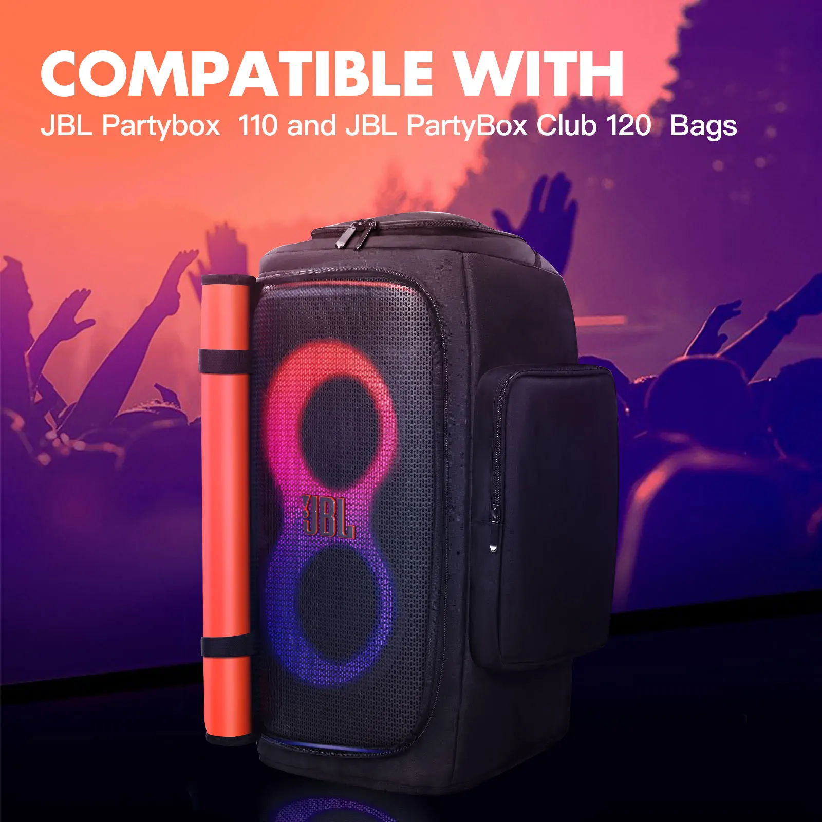 Wasserdichte Tragbare Aufbewahrungstasche für JBL PartyBox 110 120 Lautsprecher, Schalldurchlässige Taschen für Outdoor-Reisen, Schutzgehäuse – Detail 3