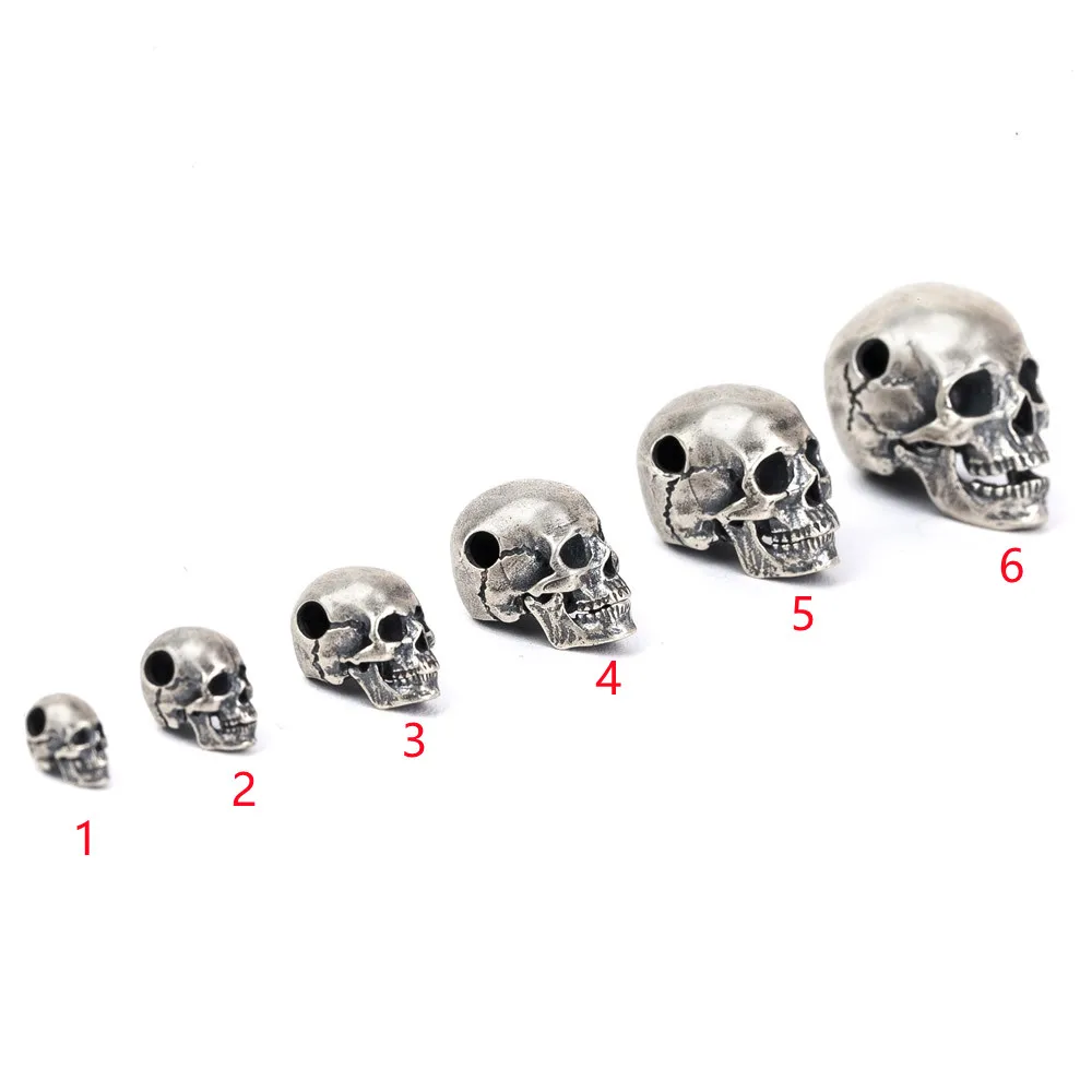 BOCAI S925 Sterling Silver Charms Pendants for Men Women New Fashion Retro-skull Punk Jewelry Wholesale