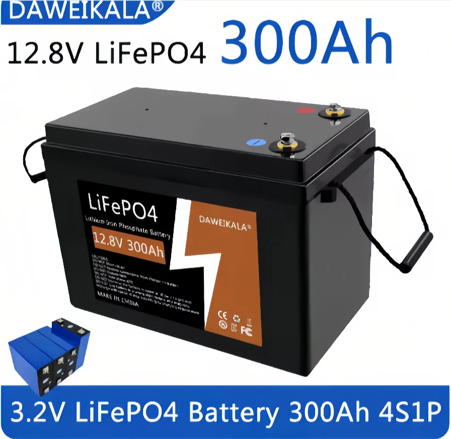 LiFePO4/12V 300Ah  battery/4000 cycles/used for 12.8V RVs/campers/golf carts/off-road off grid solar/wind power