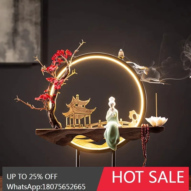 

SGF Backflow Incense Burner Home Zen Lamp Circle Tea Ceremony Ornament Gift