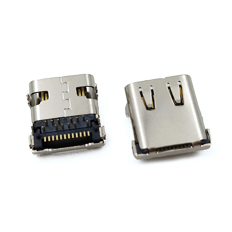 USB TYPE C 3.1 socket with 24-pin front insertion and rear mounting plug-in chip-type transmission interface female connector