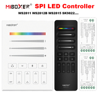 5 in 1 SPI+DMX LED Controller Wifi/BT Panel Remote Pixel LED Strip Light WS2811 WS2812B 5V-24V Single Color CCT RGB RGBW RGBCCT