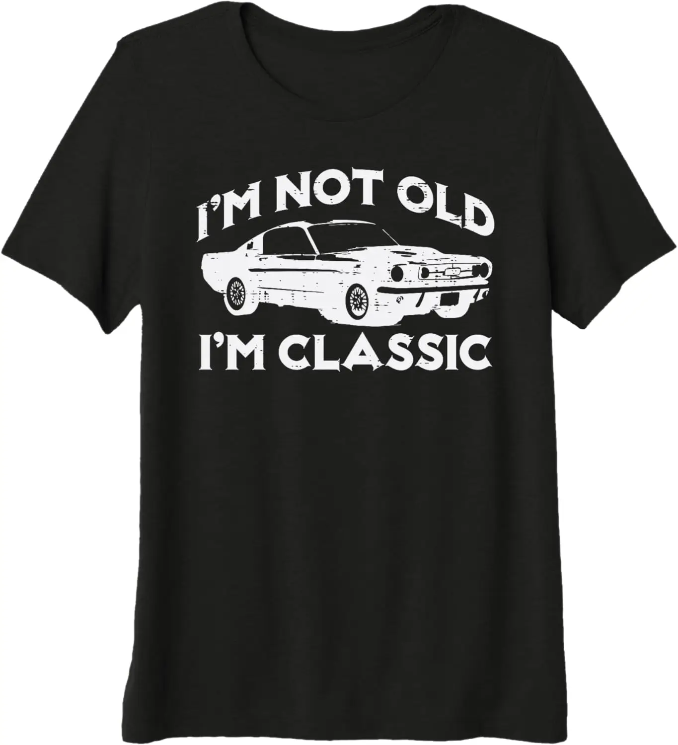 تي شيرت I'm Not Old I'm Classic Vintage Car Graphic Cotton تي شيرت كاجوال بأكمام قصيرة للرجال