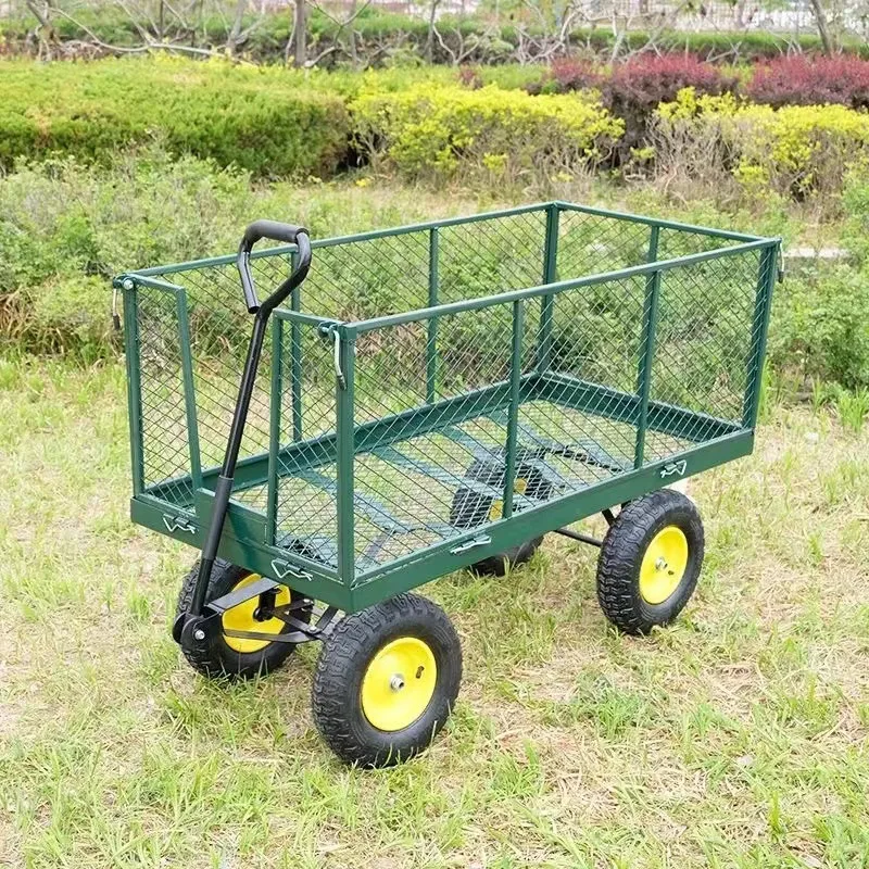 Four-Wheel Fence Folding Trolley, Multi-Purpose Disassemblable Cart, Ideal for Home Warehouse Cargo Loading