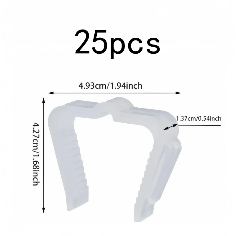 For Hanging Christmas Lights, 25 pcs White Outdoor Light Clips, No Tools, Hold on Eaves and Gutters, Easy Install