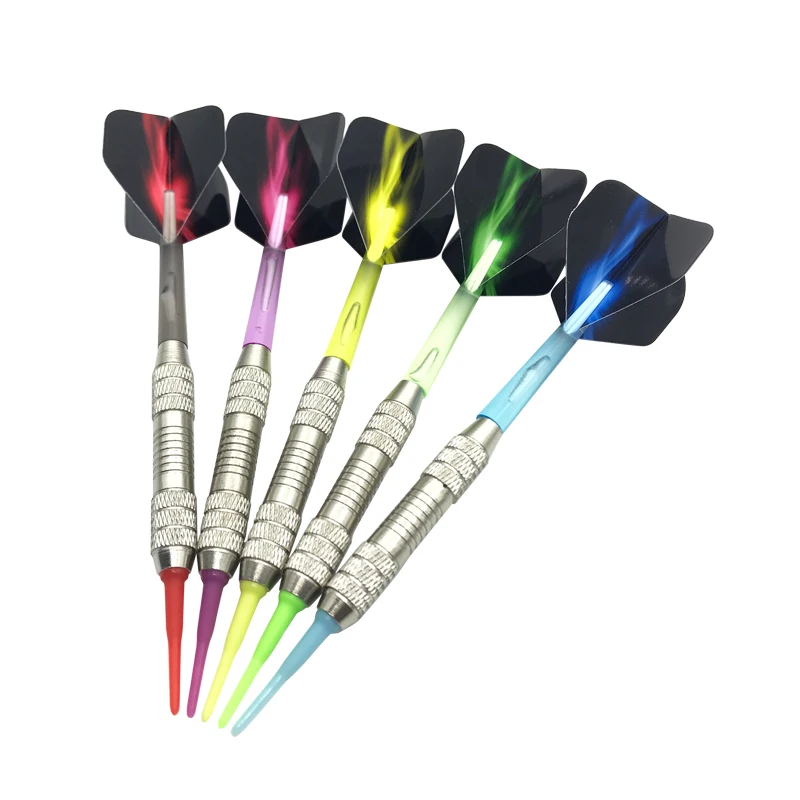 3pcs 5 Colors Standard Soft-tip Darts Plastic Shaft Metal Bucket Assembled Flying Professional Throwing Entertainment Game