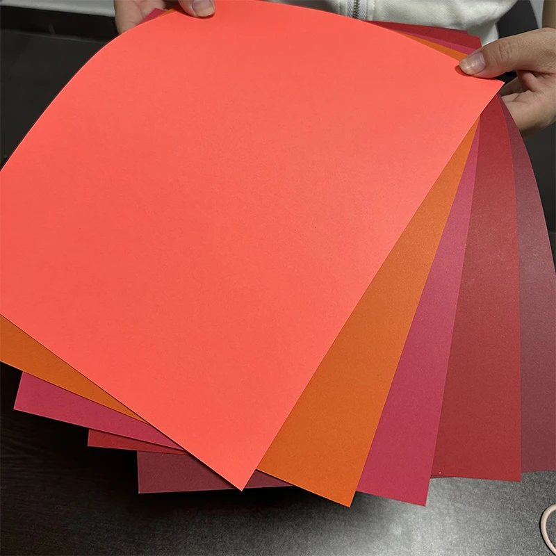 20 Sheets A4 Red Pink Yellow Blue Black Gray Brown Series Cards Thick Paper 8.5 \