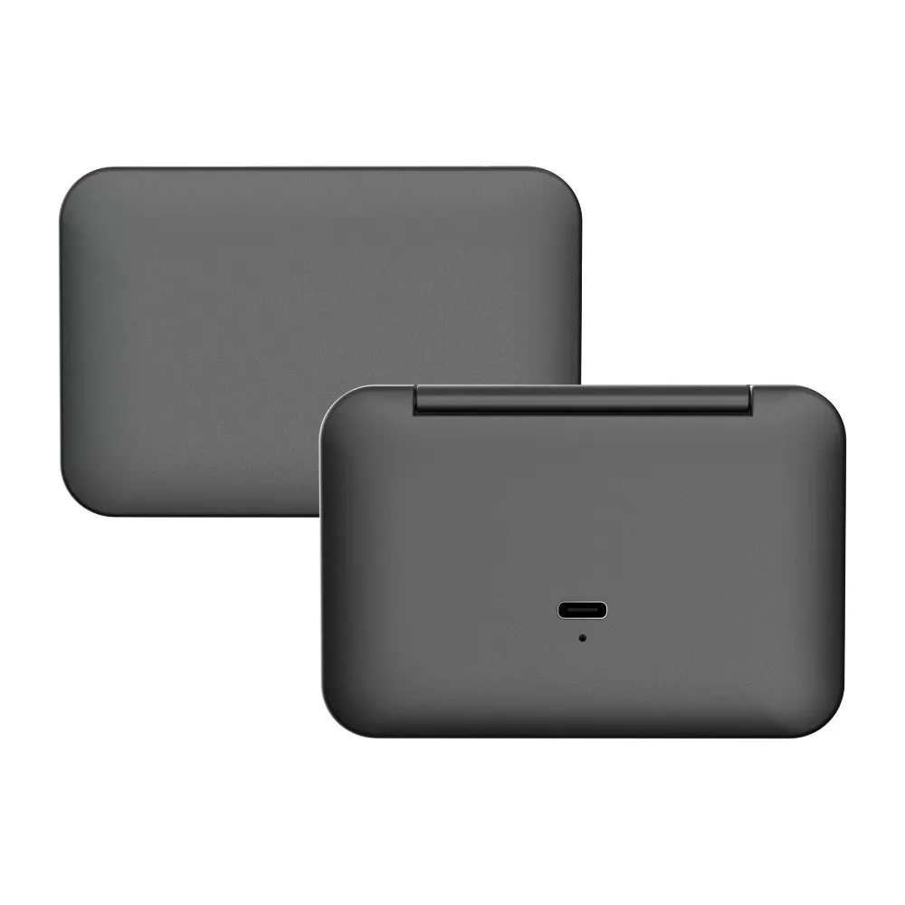 Mini Folding Makeup Mirror Magnifying 3 Color Lighting LED Light Desktop Mirror Touch Screen Dimmable Aesthetic Vanity Mirrors