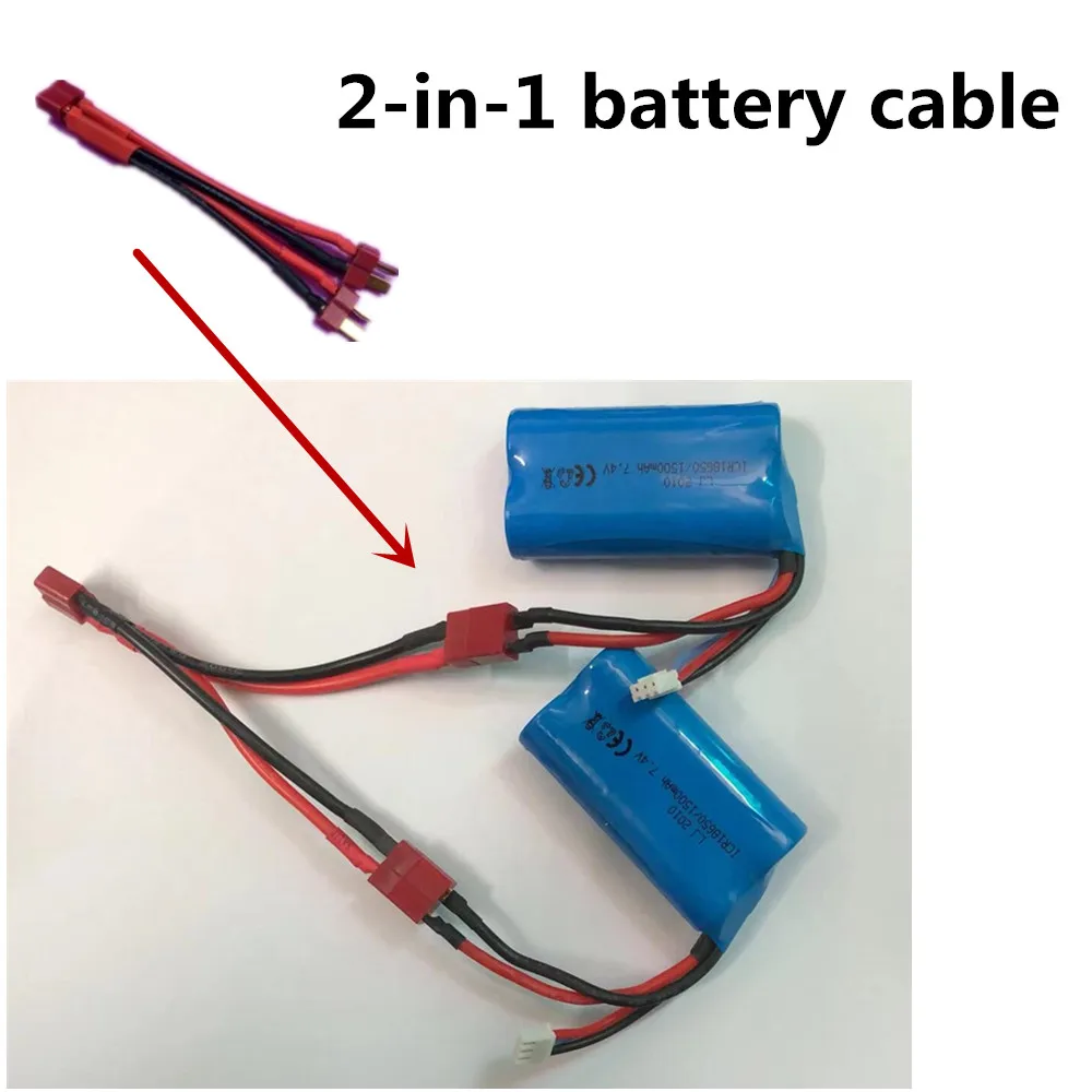 Akumulator 7.4V 3000mAh / Do: Wltoys 144001 A959-B A969-B A979-B K929-B 12428 12423 10428 Q39 Części Akumulator Wtyczka T ﻿