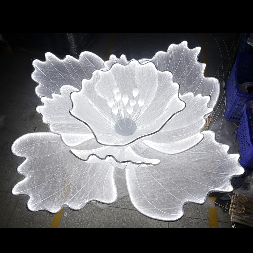 LED Giant White Flower Backdrop Stand Factory Direct for Event & Stage Decor - view 5