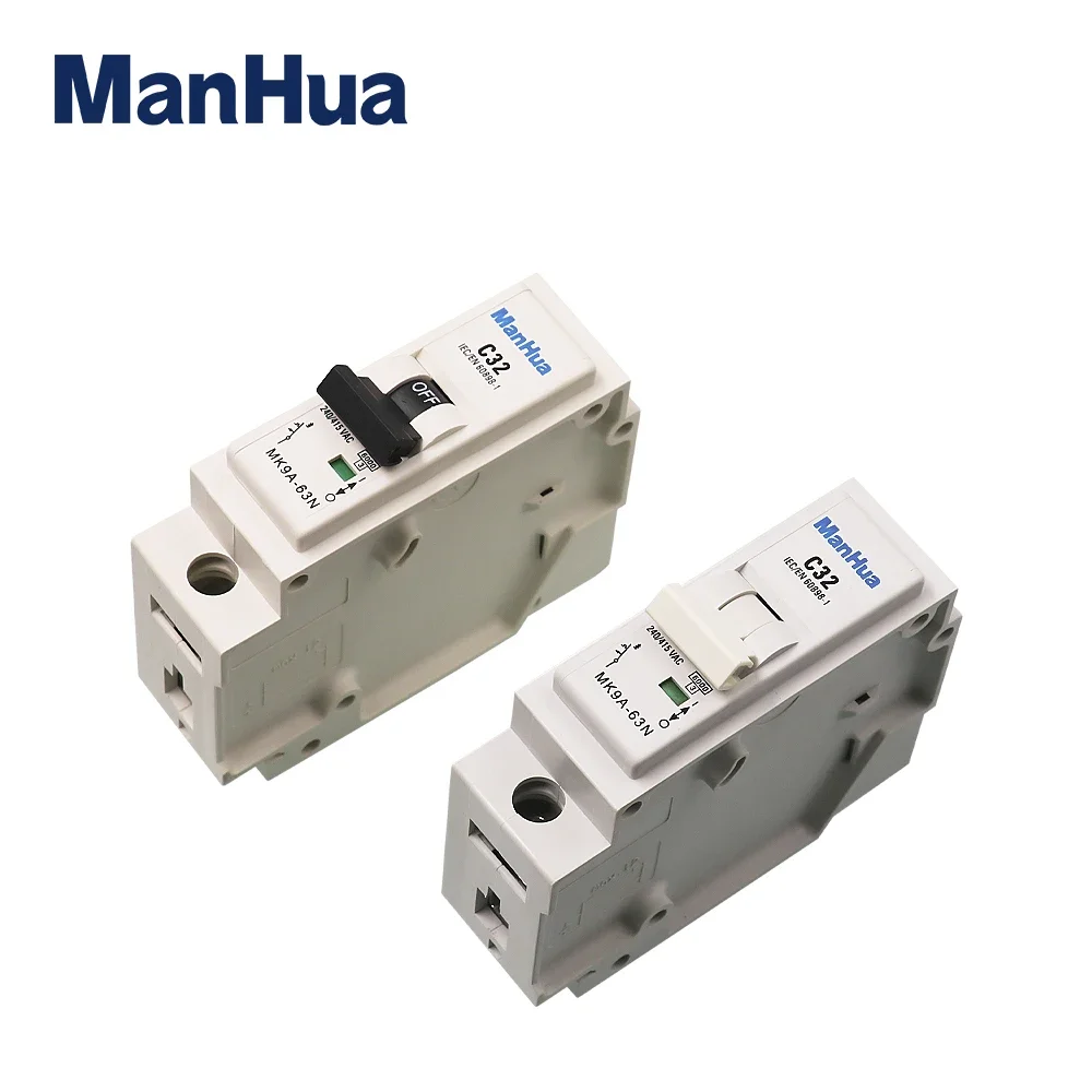 ManHua MK9A-63N 6kA C32 1P -40℃~+85℃ Single Phase Motor Protection Overload Protection Miniature Circuit Breaker