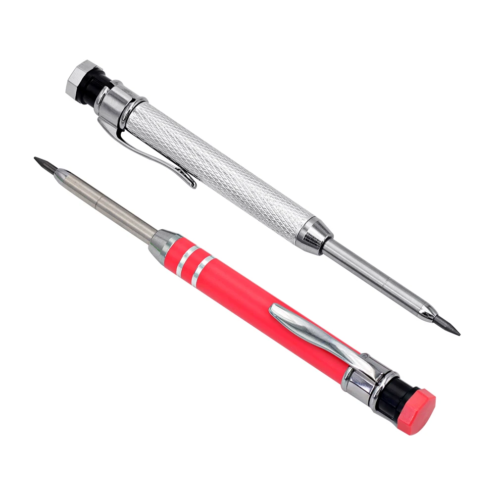 Professioneller 42mm Langnase-Metall-Zimmermannsbleistift oder 2,8mm Ersatzminen, Tiefloch-Markierungswerkzeug für Holzbearbeitung und Ingenieurwesen – Detail 4