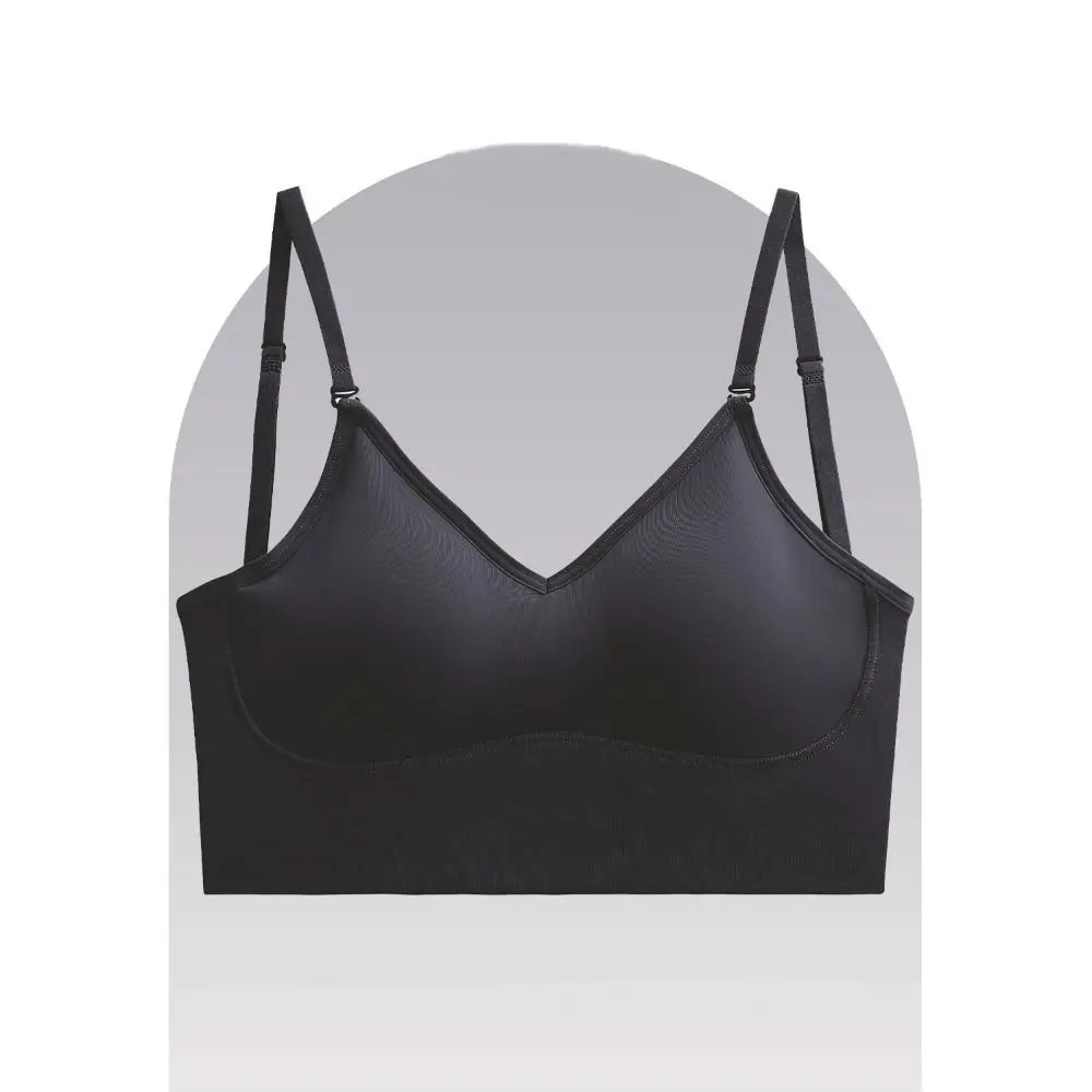 

Simple Beautiful Back Wireless Deep V Bra Shockproof Elastic Bra for Women Intimates Close-fitting Push Up Underwear Party