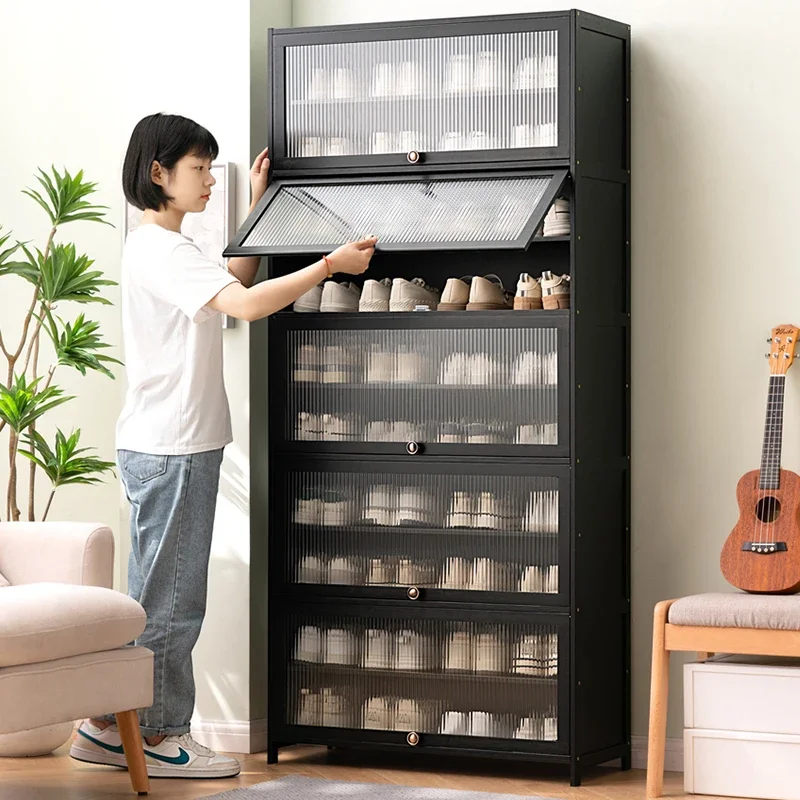 Shoe cabinet entrance household large-capacity  rack home storage artifact space-saving solid wood indoor simple rental house