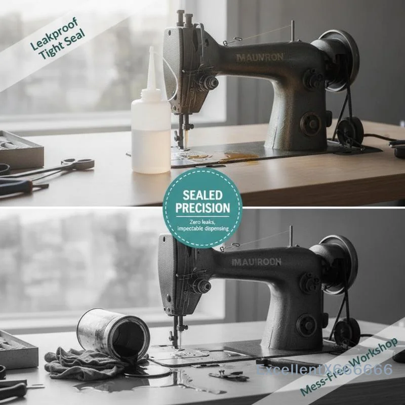 Plastic 120ml Sewing Machine Oiler Squeeze Bottles with Sharp Nozzle for Domestic Industrial Sewing Repairs