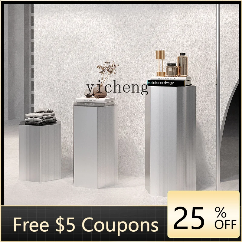 

Clothing Shoes and Bags Display Stainless Steel Silver Flower Shop Nakajima Terrace Rhombus Column Flowing Platform