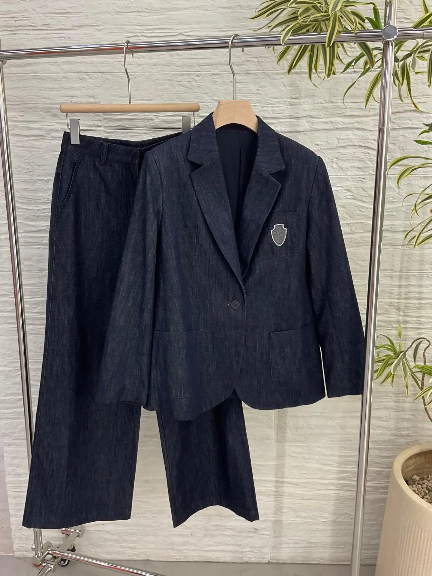 

Women's autumn 2025 fashionable versatile casual denim trouser suit