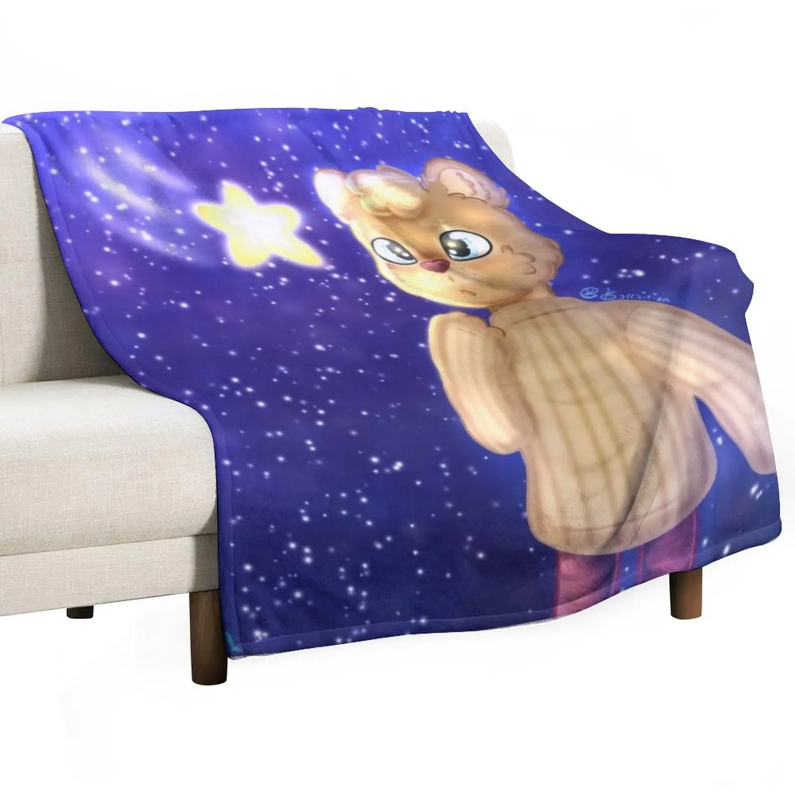 

Ruben-Wish Upon A Star Throw Blanket Plush funny gift Retros Flannel Blankets