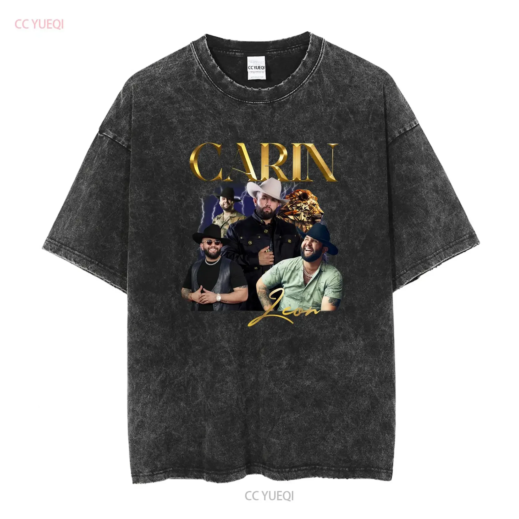 Carin Leon T Shirt 2024 tour merch Boca chueca concert fans long or short sleeves vintage Washed homme Comfortable Soft