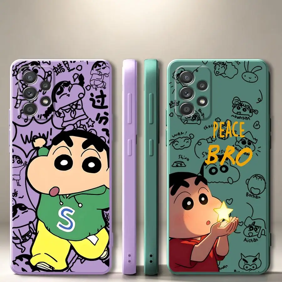 Phone Cover Case for Samsung Galaxy A06 A50 A56 A30s A05 A03 A20s A02s A71 A73 A53 A04 C-Crayon S-Shinchans