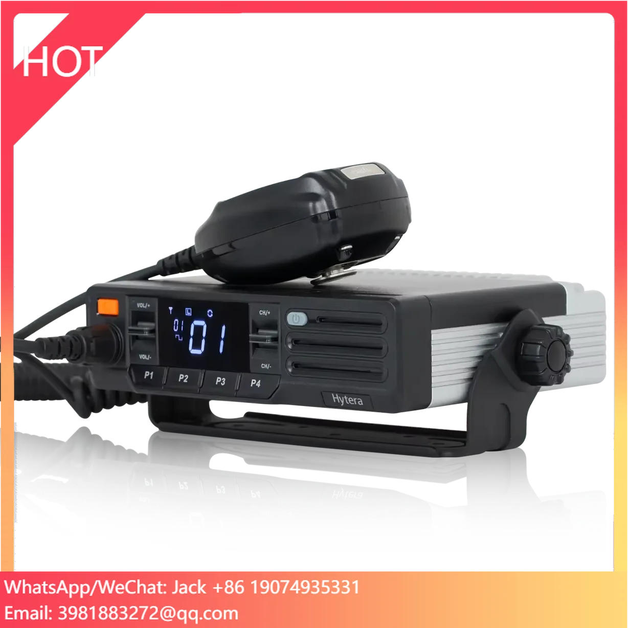 

For Hytera MD610 Digital Analog Walkie Talkie High Power VHF Car Mobile For Radio With Long Range For Vehicle Intercom