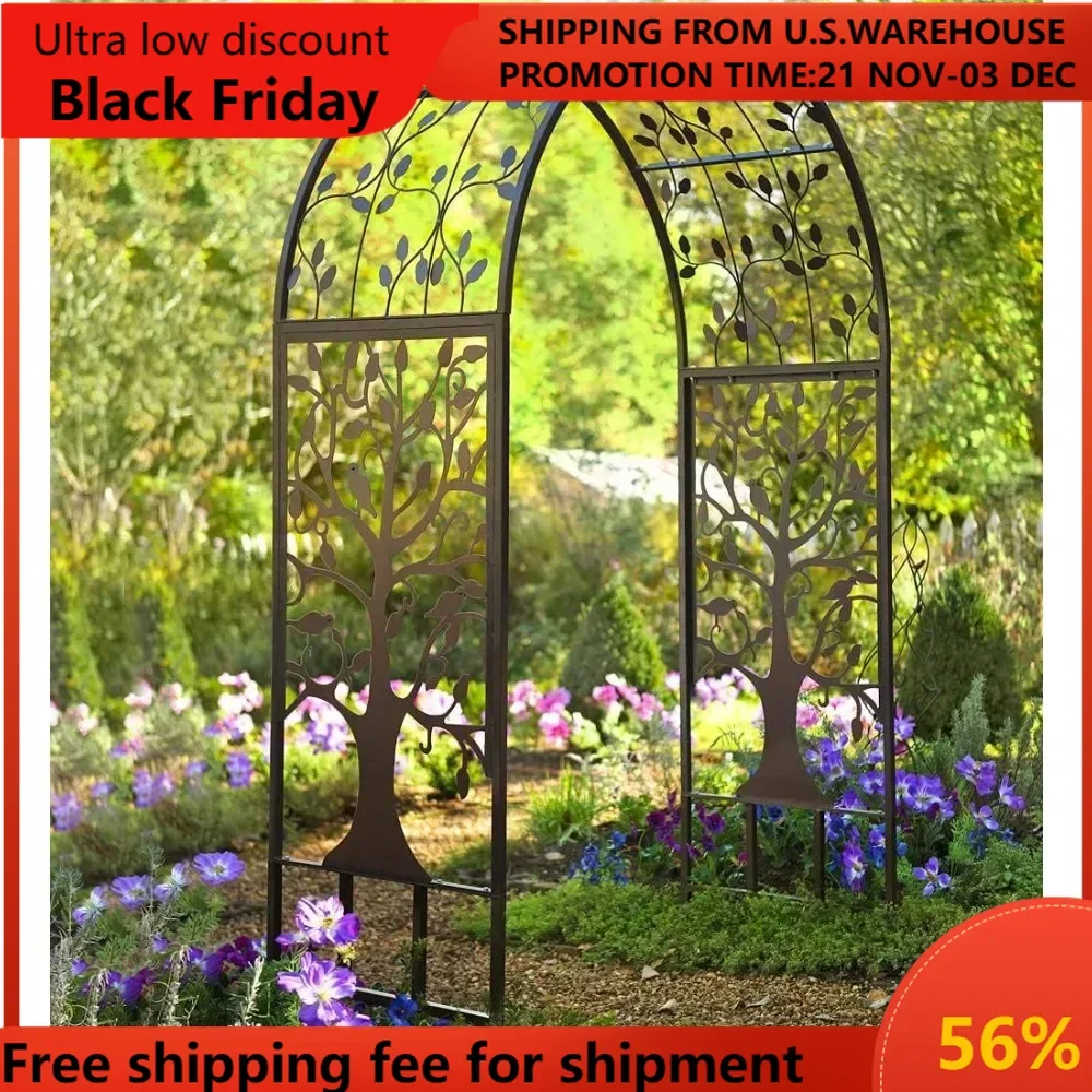 Arch Metal Outdoor Garden Arbor  Tree of Life  84