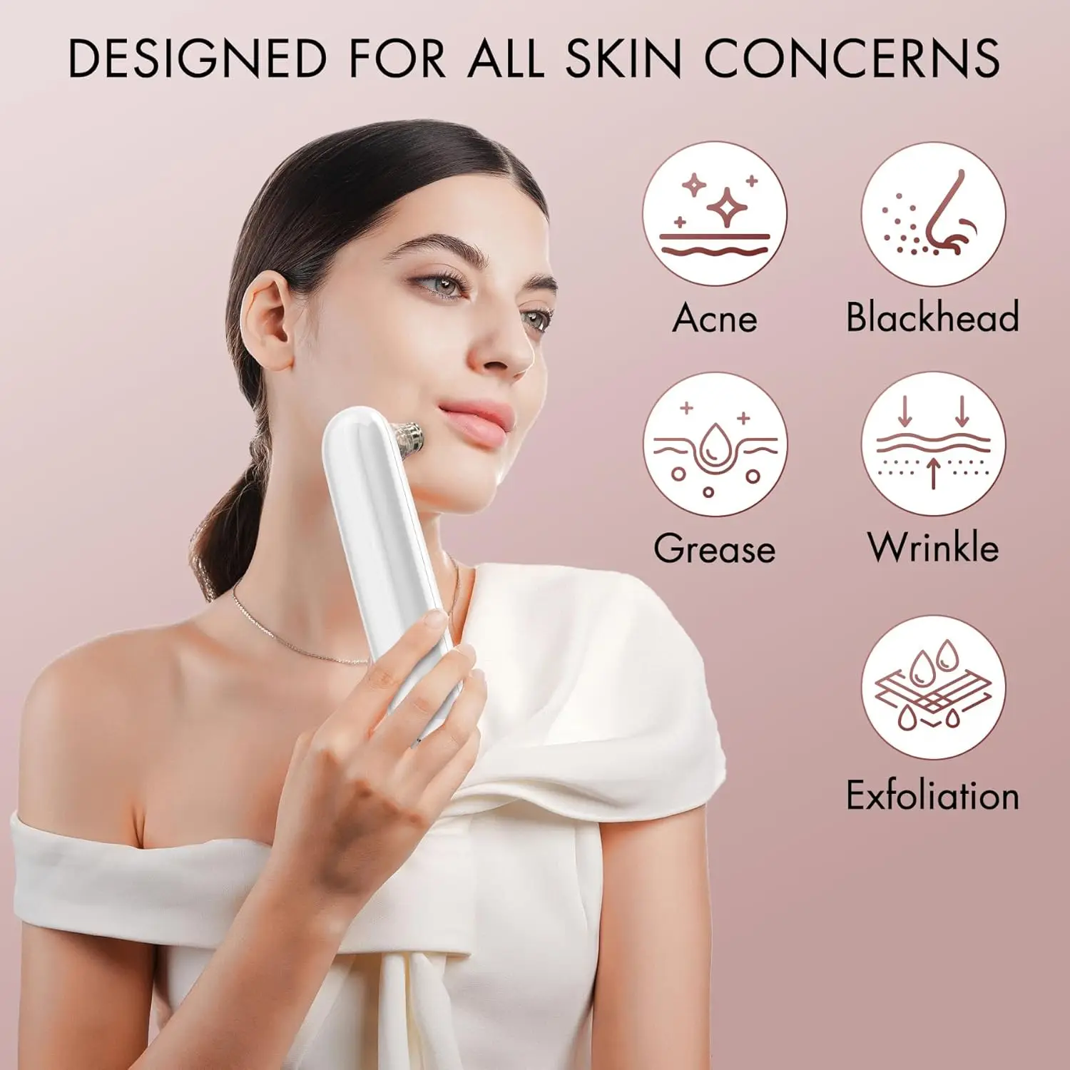 Comedondrukker Vacuüm Acne Cleaner Mannen Vrouwen Pore Extractor Draagbare USB Oplaadbare 5 niveaus 4 tips Gezichtsmee-eter verwijderen