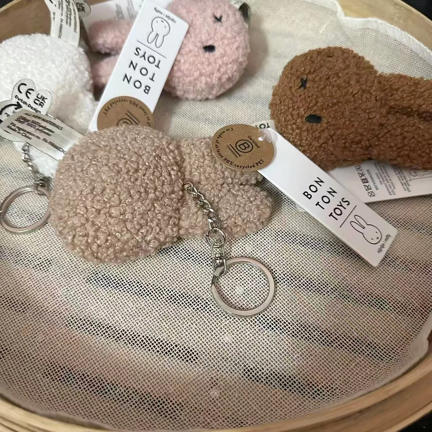 Kawaii Miffy cabeza de conejo muñeca mochila colgante bolsa accesorios decorativos llavero juguetes de regalo