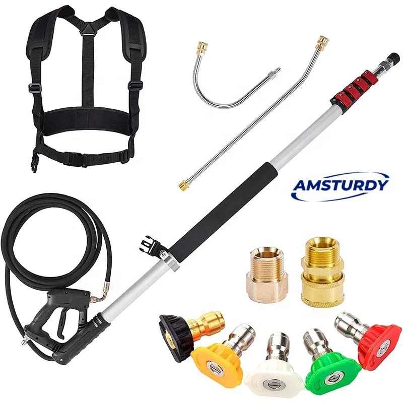 Amsturdy TW20 20ft extension wand power comercial grade pressure washer telescopic telescope telescoping wand  4000psi