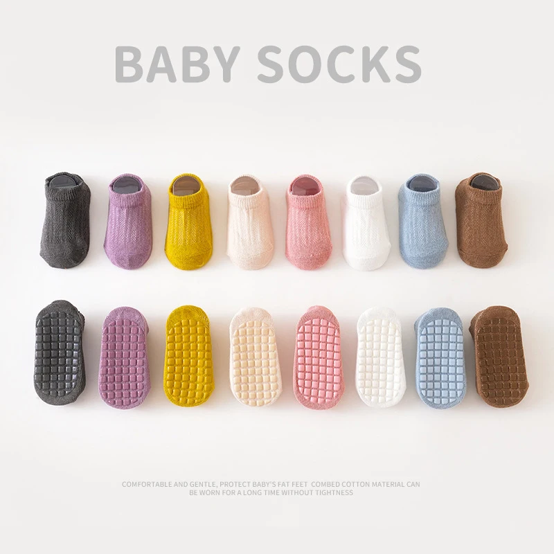 

Летние детские короткие носки Tod dler с резиновой основой Нескользящие напольные носки однотонные носки для младенцев Детские Мягкие хлопковые носки
