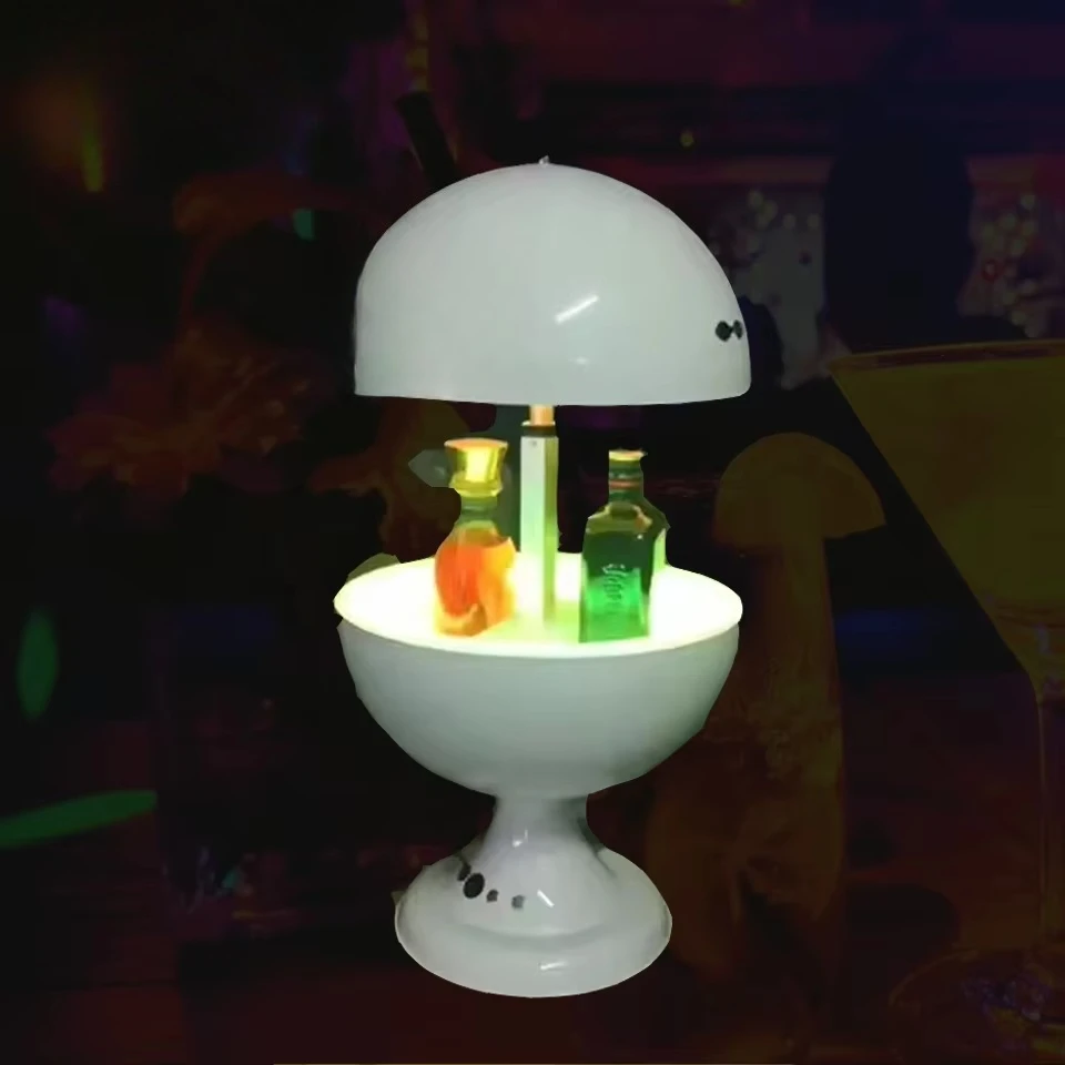 Light Emitting Diode Glitter Champagne Demonstrator Showcase, Nightclub Bar Metal Acrylic Cooler Stand Party