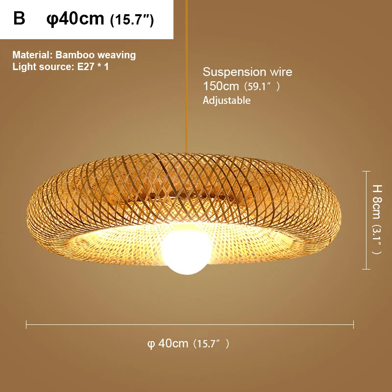 BELLE Contemporary Bamboo Weaving Pendant  Loft Industrial Style Internet Cafe Restaurant Hot Pot Shop  Chandelier