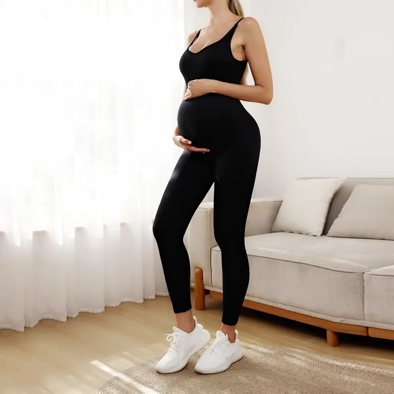New adjustable padded maternity onesie slim casual not belly beauty back peach hip jumpsuit trousers