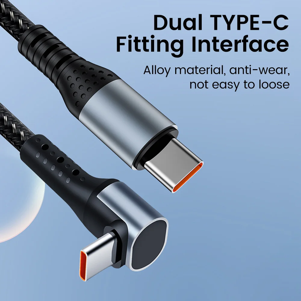 Olaf 66W Short Type C USB Cable 90° Elbow USB Type C Fast Charging Cable For Phone Power Bank Wire 25/50cm Portable USB C Cable