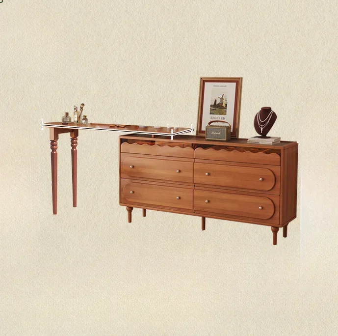 

American-Style Solid Wood Corner Bedroom Simple Makeup Table Chest of Drawers