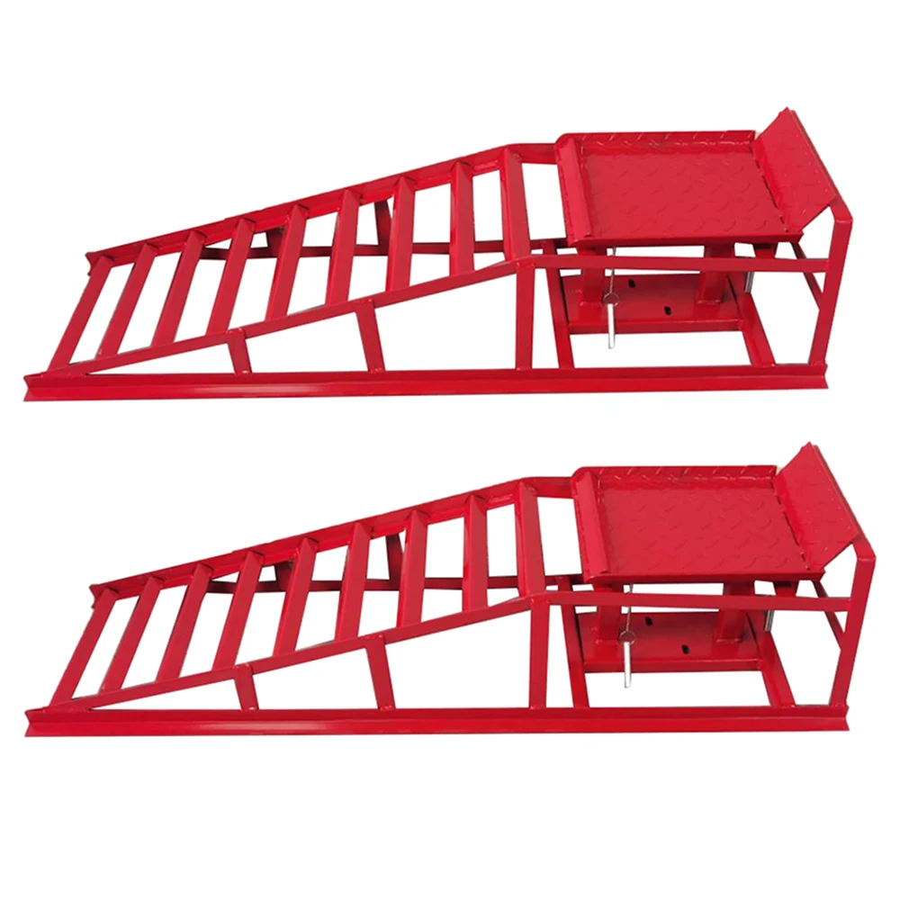 2 Pcs Large metal car maintenance ramp Car chassis lifting tools Car maintenance platform large slope metal frame 115x37cm