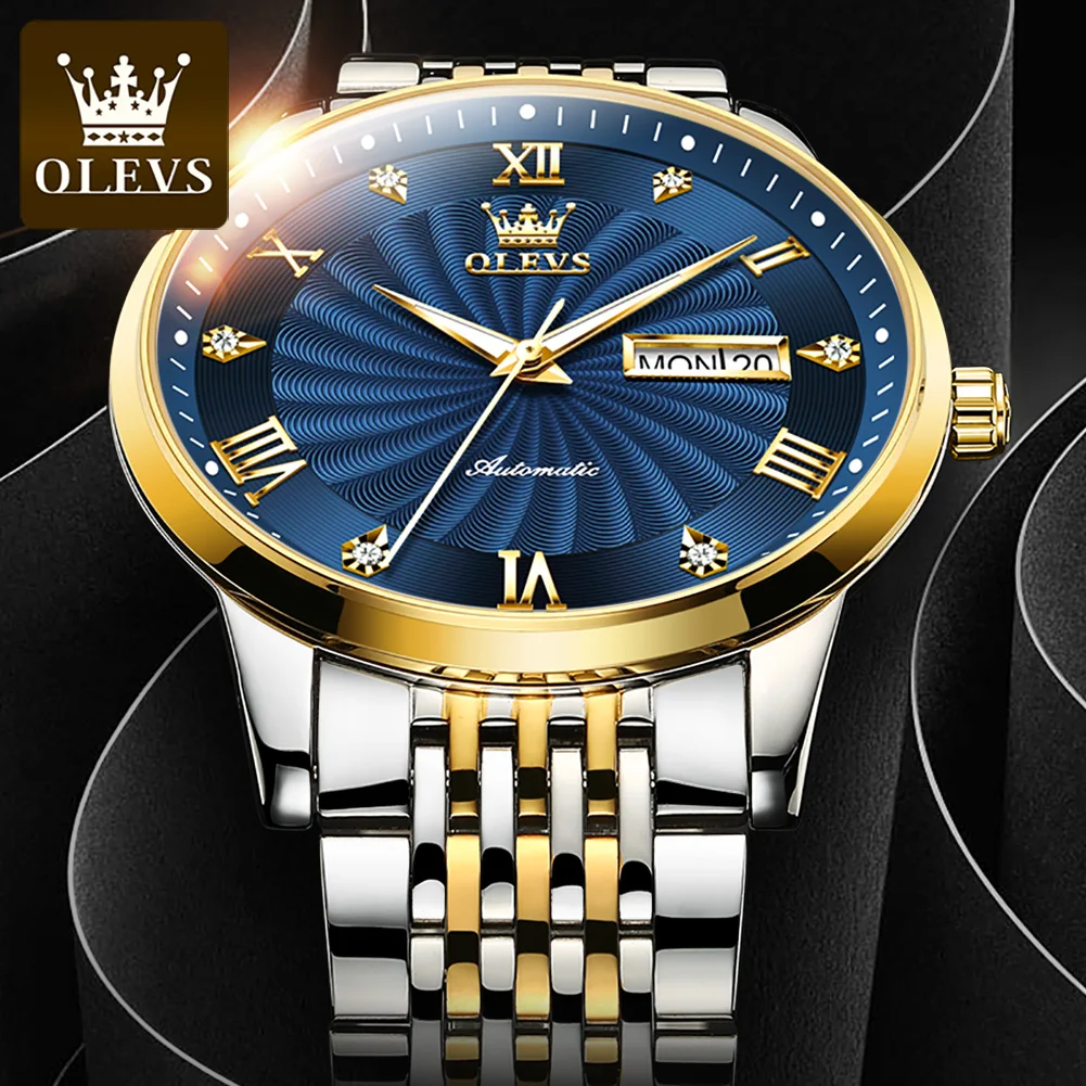 

OLEVS 6630 Stainless Steel Strap Business Watches For Men Waterproof Automatic Mechanical Men Wristwatch Luminous reloj hombre