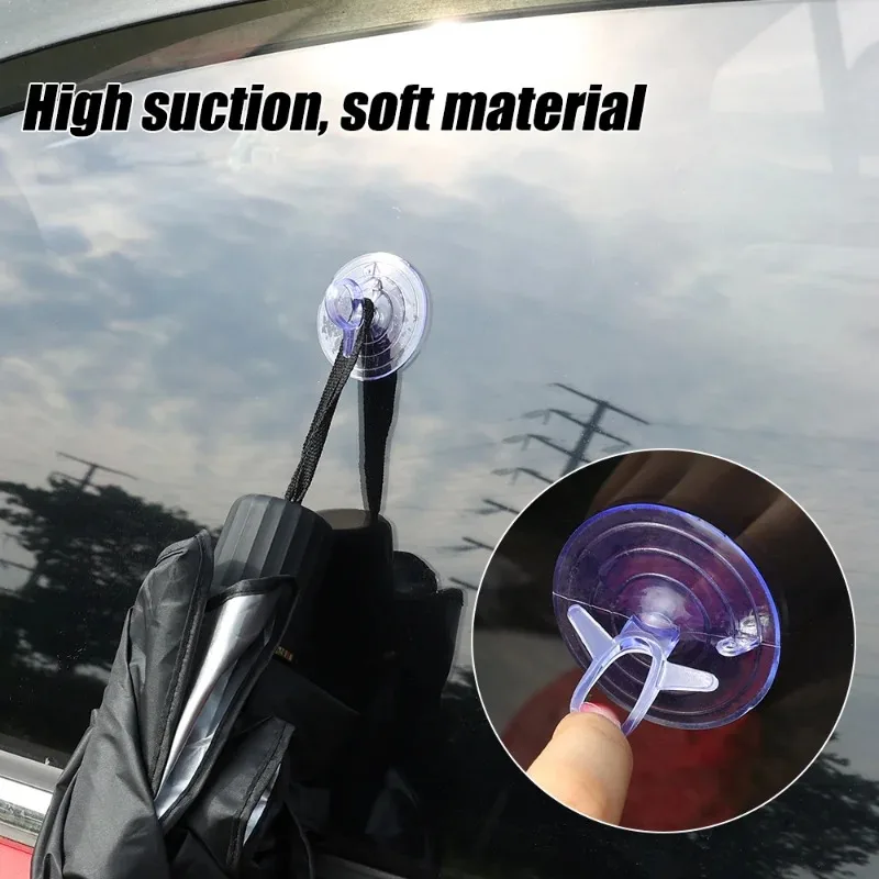 10pcs Car Sun Visor Fixing Suction Cup 45mm Black/transparent Rubber Suction Cup Suction Cup Hook Car Clip Fastener Accessories