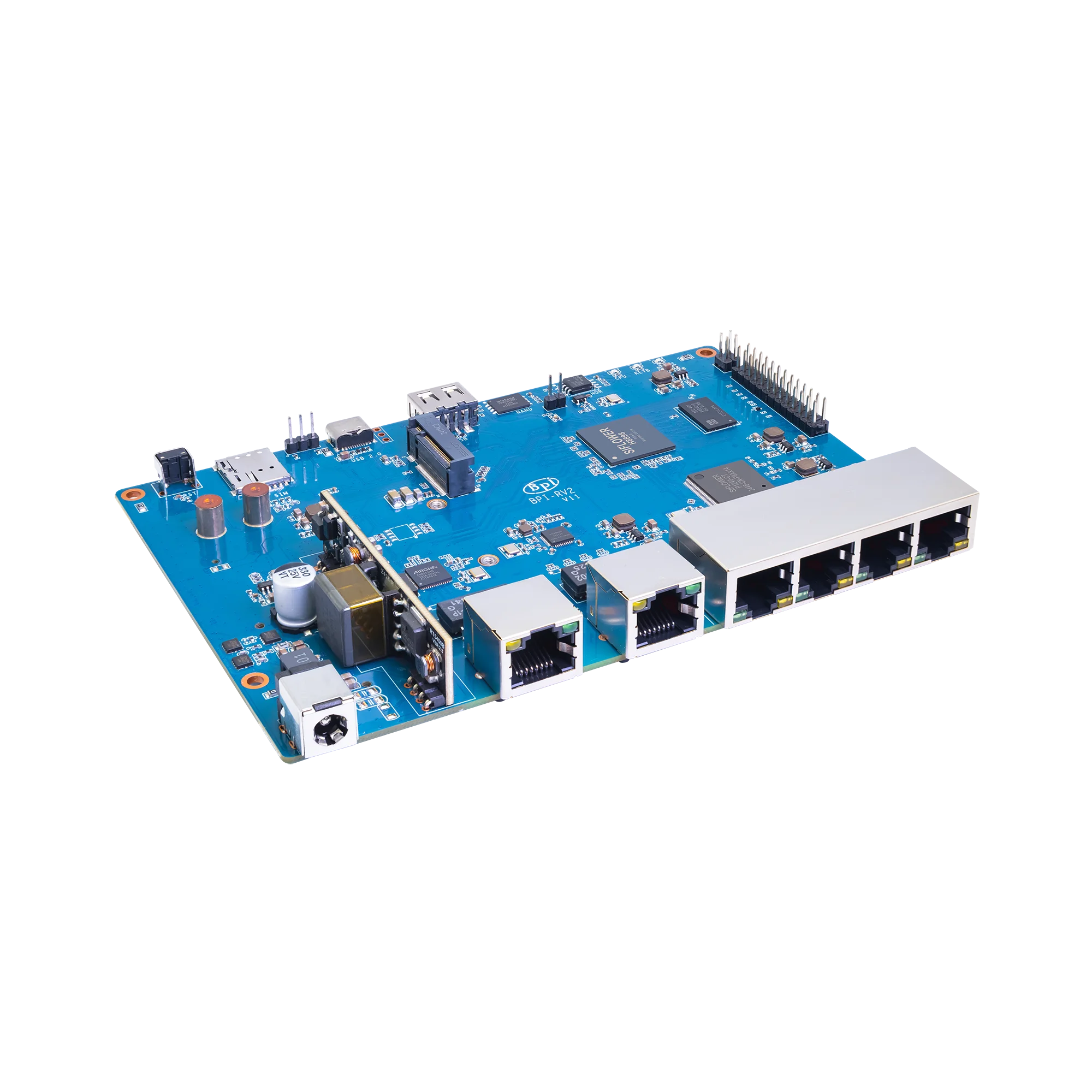 Banana Pi BPI-RV2 Siflower SF21H8898 Processador RISC-V de 4 núcleos 512 MB DDR3 16 MB SPI NOR flash RTC Risc-V Gateway Board