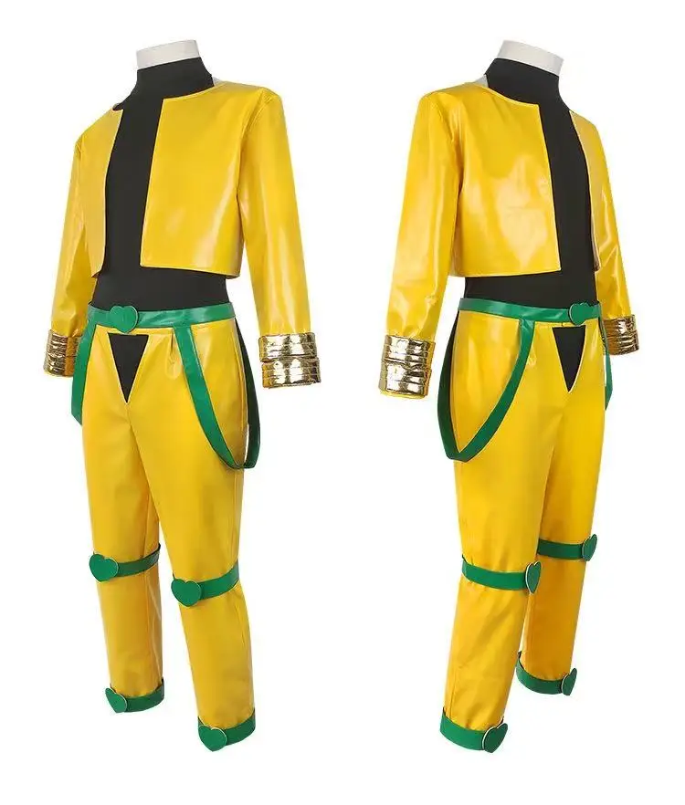 

Cosplay Japanese Anime Golden Wind Style Yellow Leather Cosplay Costume Full Set