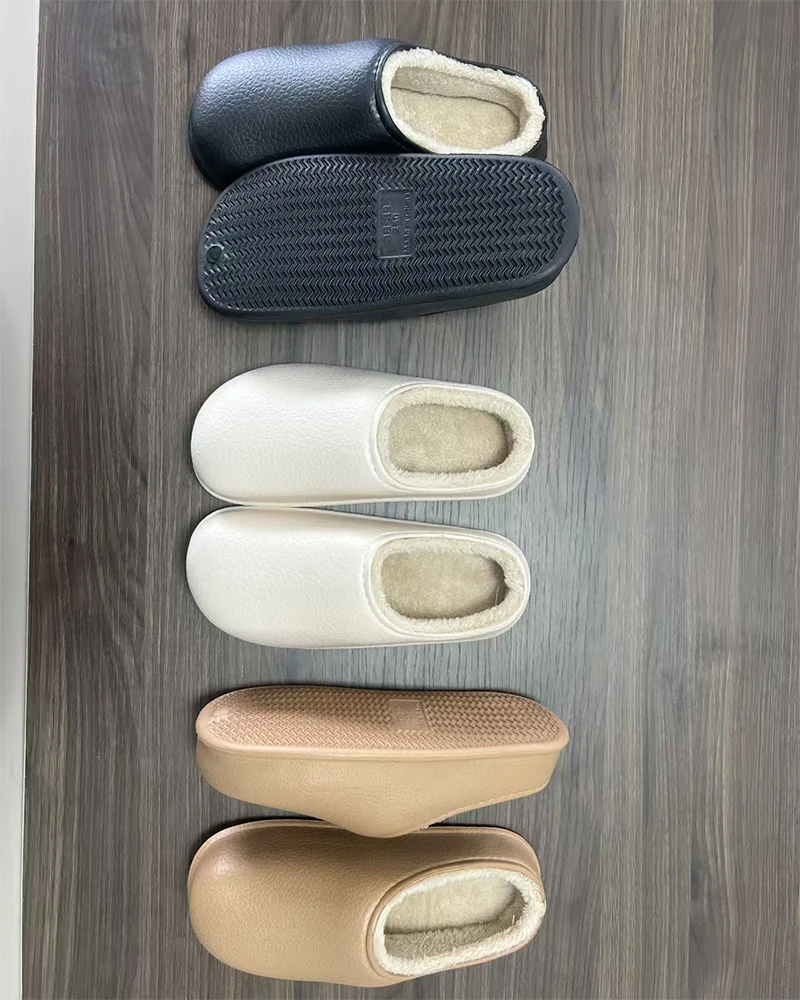Damen Eva Wasserdichte Winter-Hausschuhe, Bequeme Fleece-gefütterte Outdoor- und Indoor-Baumwollschuhe, Weiche Plüsch-Antirutsch-Warmes Schuhwerk – Detail 4