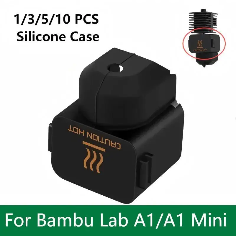 

1/3/5/10 шт. силиконовые носки для Bambu Lab A1 Mini Cover, нагревательный блок для 3D-принтера, силиконовый чехол A1 Hotend, теплоизоляционный чехол